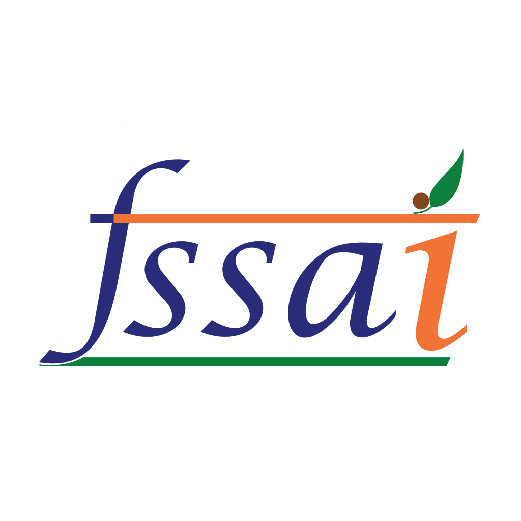 Logo of the FSSAI (Food Safety and Standards Authority of India) featuring the word 'fssai' in stylized font with an orange line, a green line, and a leaf graphic.