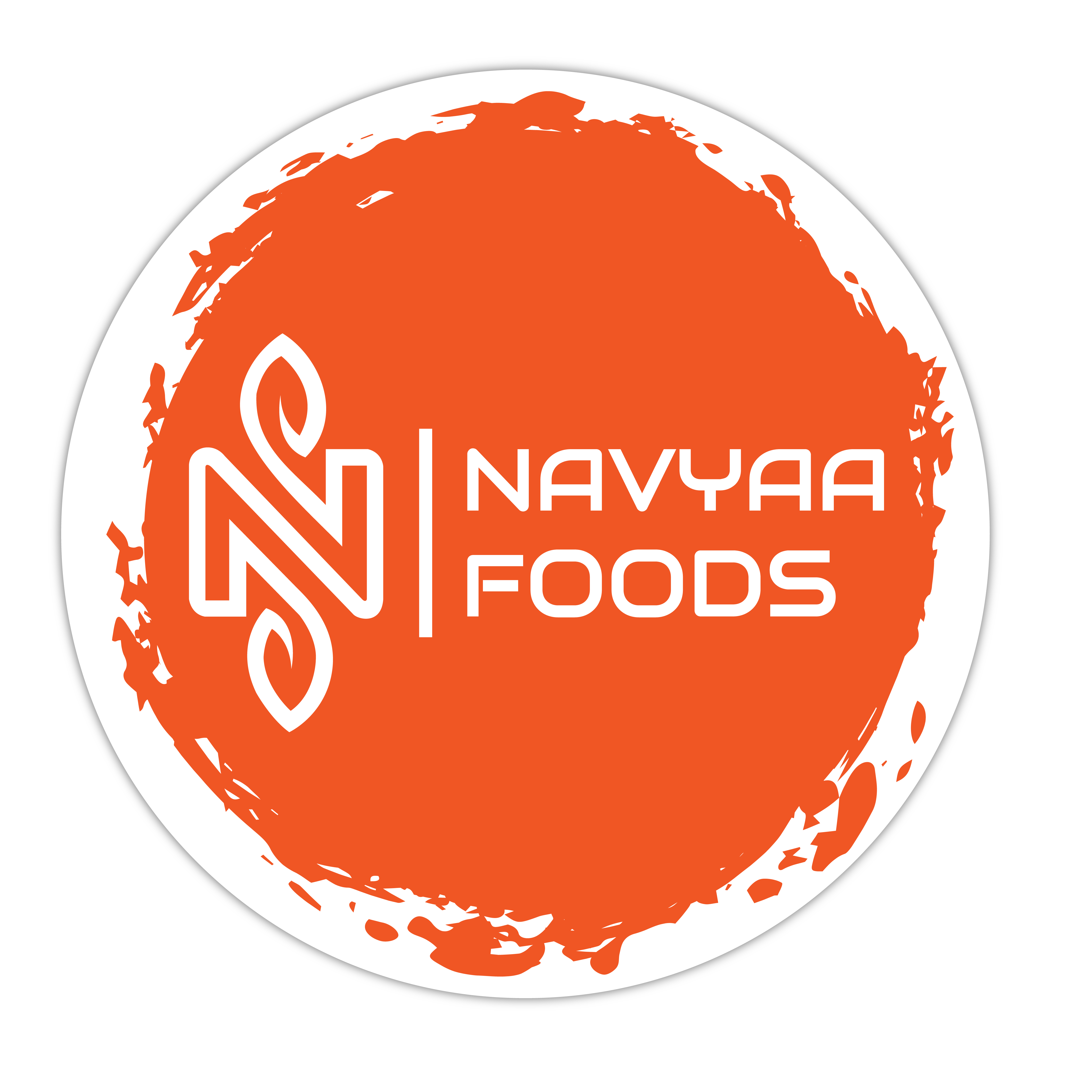 Navyaa Foods logo features a vibrant orange color, representing freshness and energy, which aligns well with the essence of agricultural goods.