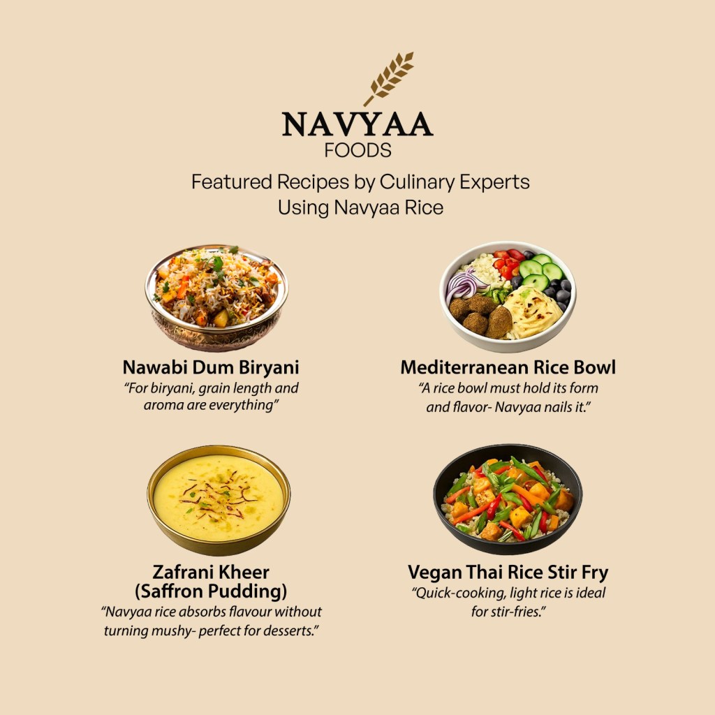 Chef’s Corner: Featured Recipes by Culinary Experts Using Navyaa Food's Rice